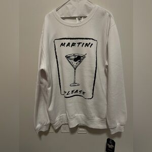 martini, please white Pacific&Co XL crewneck sweatshirt